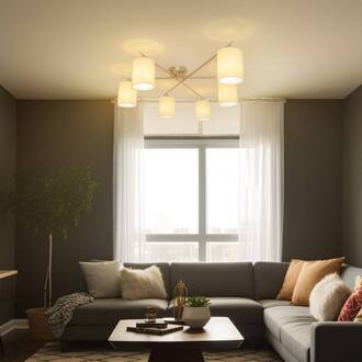 Pellinora plafondlamp, nikkelkleur/wit wit, nikkel