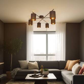 Pellinora plafondlamp, zwart zwart, goud, nikkel