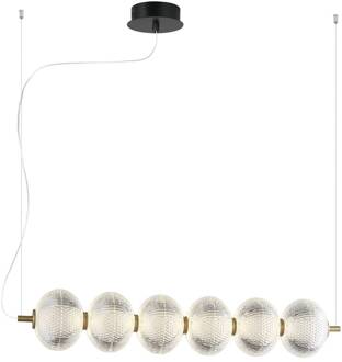 Pellucid LED hanglamp, bronskleurig/helder, 6-lamps helder, bronskleurig