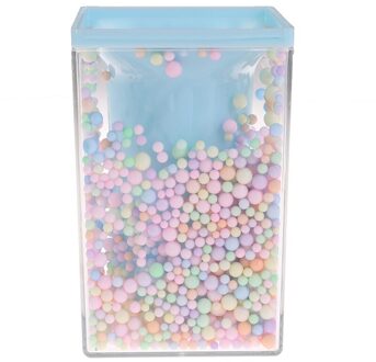 Pen Houder Met Kleurrijke Schuim Ballen, Duurzaam Acryl Bureau Organizer Make Borstel Houder Stand Decoratie Vierkante blauw