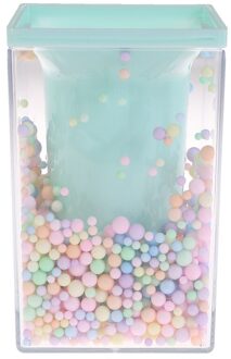 Pen Houder Met Kleurrijke Schuim Ballen, Duurzaam Acryl Bureau Organizer Make Borstel Houder Stand Decoratie Vierkante GN