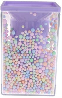 Pen Houder Met Kleurrijke Schuim Ballen, Duurzaam Acryl Bureau Organizer Make Borstel Houder Stand Decoratie Vierkante paars