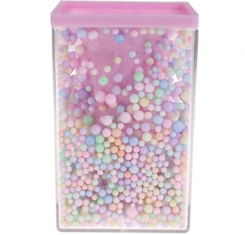 Pen Houder Met Kleurrijke Schuim Ballen, Duurzaam Acryl Bureau Organizer Make Borstel Houder Stand Decoratie Vierkante roze