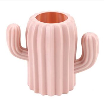 Pen Houder Multifunctionele Leuke Cactus-Vormige Magnetische Penhouder Student Briefpapier Bureau Multifunctionele Opbergdoos Roze
