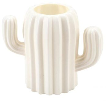 Pen Houder Multifunctionele Leuke Cactus-Vormige Magnetische Penhouder Student Briefpapier Bureau Multifunctionele Opbergdoos wit