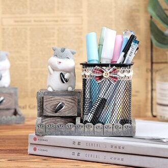 Pen Potlood Standhouder Cartoon Hamster Hars Pen Schaar Container Bureau Organizer Decoratie Voor Bureau Thuis Decoratieve