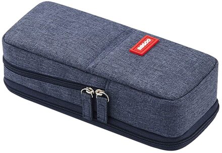 Pencil Case Pen Bag Grote Capaciteit Potlood Houder Double-Layer Multifunctionele Voor School Office Volwassen Student Briefpapier blauw