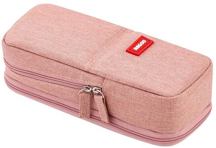 Pencil Case Pen Bag Grote Capaciteit Potlood Houder Double-Layer Multifunctionele Voor School Office Volwassen Student Briefpapier roze