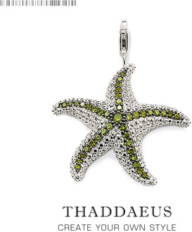 Pendant Green Starfish ,2017 Brand Fashion Trendy 925 Sterling Silver Europe Bijoux Fashion Accessories Gift For Woman Men