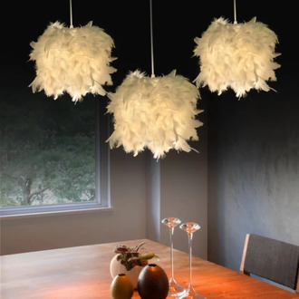 Pendant Lights E27 Feather Romantic Pendant Lamp For Living Room Lighting HangLamp Goose Feather Suspension Luminaire WF1109