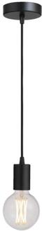 Pendel Hanglamp - E27 - 200 Cm - Kunststof - Zwart - 10x10x200 Cm