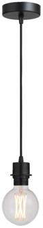 Pendel Hanglamp Met Schroefdraad Voor Kap - E27 - 100 Cm - Kunststof - Zwart