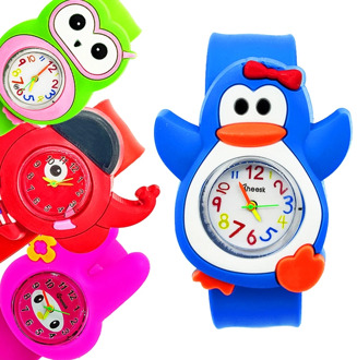Penguin/Bunny/Bird/Elephant Toy Baby Watch 3D Cartoon Kids Wrist Watches Children Watch Clock Quartz Watches for Girls Boys Gift