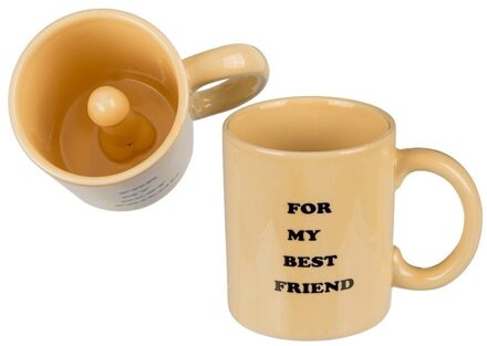 Penis thema koffie drinkmok - beker - keramiek - 250 ml - For my best friend tekst Multi