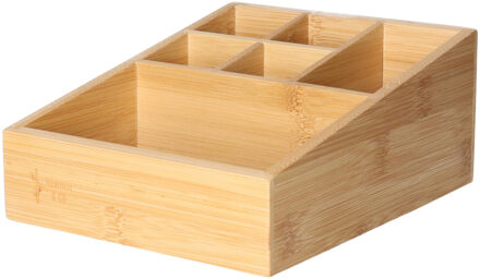Pennebak kantoor sorteer organizer - 6-vaks bakje - 21 x 16 cm - bamboe hout