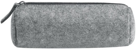 Pennen etui van vilt met rits Grijs - One size