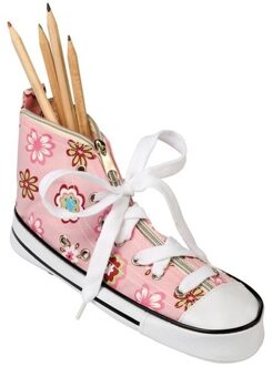 Pennen/potloden etui sneaker roze 24,5 cm