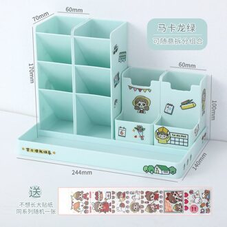 Pennenhouder Desk Organizer Potlood Houder Organisatoren Voor Desktop Stand Pennen Office Accessoires School Briefpapier Opslag Houders Macaron groen
