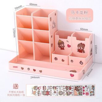 Pennenhouder Desk Organizer Potlood Houder Organisatoren Voor Desktop Stand Pennen Office Accessoires School Briefpapier Opslag Houders roze