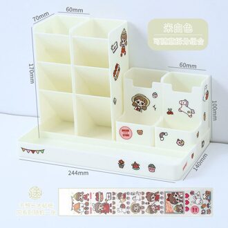 Pennenhouder Desk Organizer Potlood Houder Organisatoren Voor Desktop Stand Pennen Office Accessoires School Briefpapier Opslag Houders uit-wit