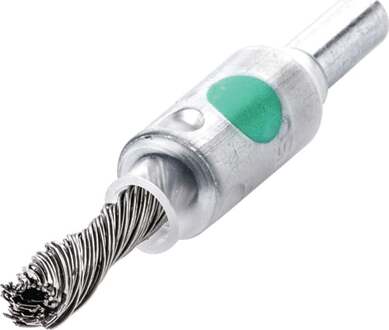 Penseelborstel | d. 6 mm schacht 6 mm draaddikte 0,25 mm | RVS | 4500 min-¹ | 1 stuk - 451458 451458