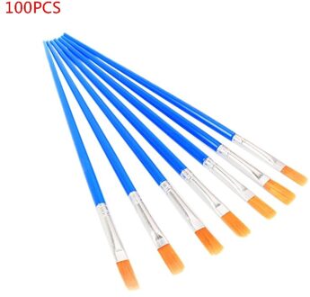 Penselen Set 50 Stuks Kids Nylon Platte Haar Acryl Kleine Olie Aquarel Q6PA 100 stk