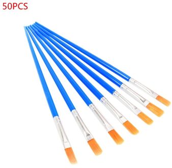Penselen Set 50 Stuks Kids Nylon Platte Haar Acryl Kleine Olie Aquarel Q6PA 50 stk