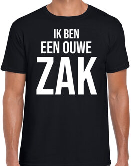 Pensioen kado shirt / kleding Ik ben een ouwe zak zwart voor heren S