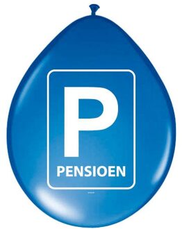 Pensioen/met de VUT ballonnen - 8x stuks - 27 cm - Feestartikelen - Ballonnen Blauw