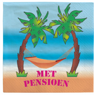 Pensioen Servetten Palmboom (20st) Multikleur - Print