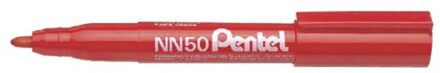 Pentel Viltstift pentel nn50 rond 1.3-3mm rood