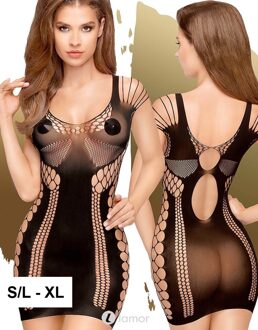 Penthouse Zwart netjurkje Juicy Poison - Maat: XL