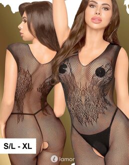 Penthouse Zwarte bodystocking Wild Catch - Maat: S/L