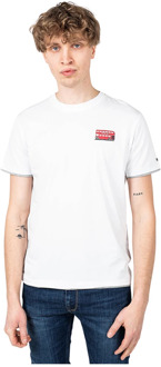 Pepe Jeans Eenvoudig Ronde Hals T-shirt met Decoratieve Print Pepe Jeans , White , Heren - S