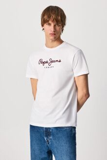 Pepe Jeans Eggo Logo T-shirt Wit - maat