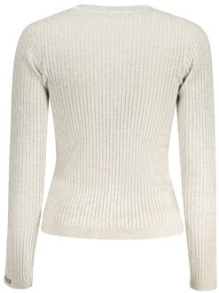 Pepe Jeans Geribbelde Gebreide Slim Fit Trui Lichtgrijs