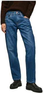 Pepe Jeans Klassieke Straight Leg Jeans Pepe Jeans , Blue , Dames - W26 L30,W25 L30,W27 L30