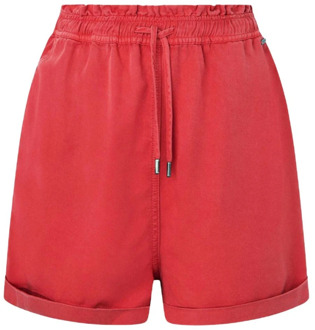 Pepe Jeans Koraal Lace-Up Shorts Pepe Jeans , Red , Dames - Xl,S