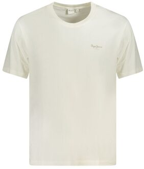 Pepe Jeans Korte Mouwen Crew Neck T-shirt Ivoor