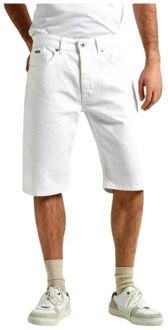 Pepe Jeans Witte Denim Bermuda Shorts Pepe Jeans , White , Heren - W30,W36,W31,W32,W34,W38,W33