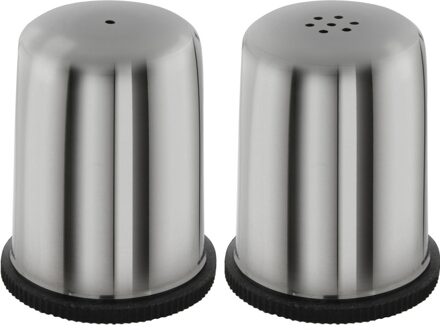 Peper en zout stel - H6 cm - RVS - peper en zout strooier - horeca/restaurant Zilver
