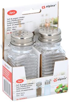 Peper- en zout vaatje - 9 cm - set - strooier - glas