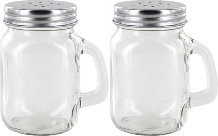 Peper en Zoutstrooier - 2x - glas - 120 ml - transparant - kruidenpotje