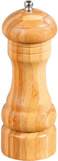 Pepermaler/zoutmaler molen 16 cm van bamboe hout - Peper en zoutstel Bruin