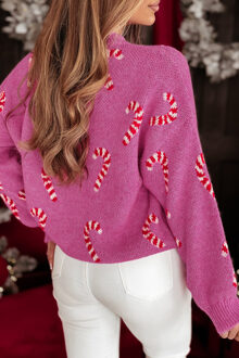 Pepermunt Sweater - maat XL Roze