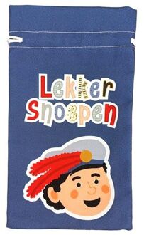 Pepernotenzakje "Lekker snoepen" blauw