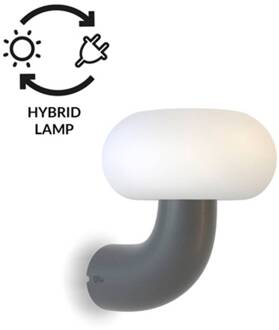 Pepita LED buitenwandlamp, hybridsolar antraciet, wit