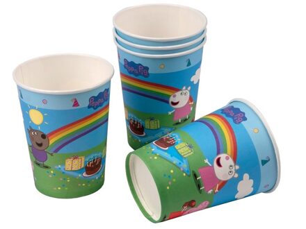 Peppa Pig 12x Peppa Pig verjaardags drinkbekertjes - Feestbekertjes Multikleur