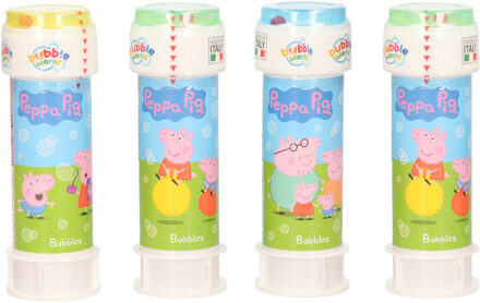 Peppa Pig 4x Peppa Pig bellenblaas flesjes met bal spelletje in dop 60 ml voor kinderen - Bellenblaas