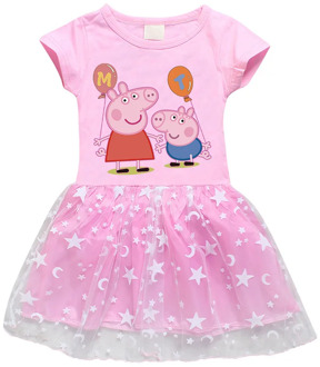 Peppa Pig Baby Girl Dress Summer Princess Short Sleeve Skirts Clothes Cute Cotton Party Lace Girl 3-8 Baby Skirt Dresses Toys